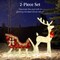 Best Choice Products XL Lighted Christmas 5ft Reindeer & Sleigh Holiday Outdoor Decor Set w/265 LED Lights